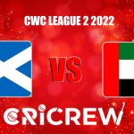 SCO vs UAE Live Score starts on 14th August at 03:30 PM IST at the Mannofield Park, Aberdeen, Scotland. Here on www.cricrew.com you can find all Live, Upcoming.