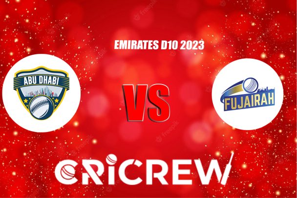 ABD vs FUJ Live Score starts on, 25th May 2023 at Malek Cricket Ground 1, United Arab Emirates, India. Here on www.cricrew.com you can find all Live, Upcoming a