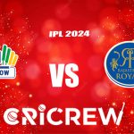 RR vs LSG Live Score starts on 24 Mar 2024, Sun, 3:30 PM IST at MA Chidambaram Stadium, Chepauk, Chennai., Chennai Here on www.cricrew.com you can find all Live